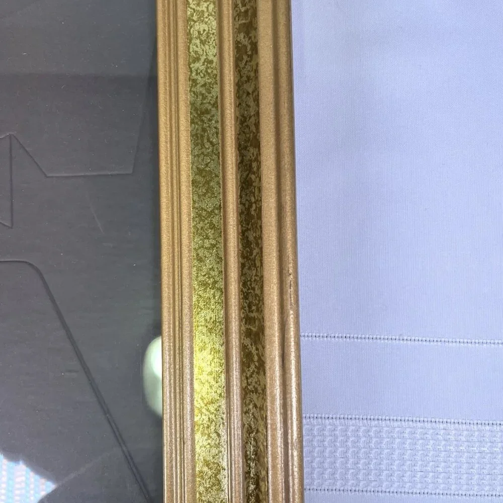 Vintage 80s Gold Tone Ornate Picture Frame Textured Gilt Mid Century Retro